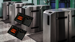 A graphic of Ag59800-LPB by SILVERTEL and an access control system.