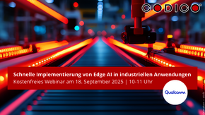 Eine Grafik mit einer industriellen Produktion im Hintergrund und dem Titel des Webinars im Vordergrund.