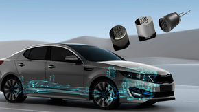 Graphic of the CJV/CZJ Series by RUBYCON and a car.