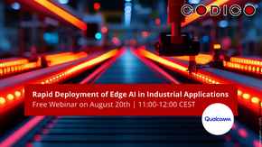 A graphic with an industrial production in the background and in the front the webinar title.